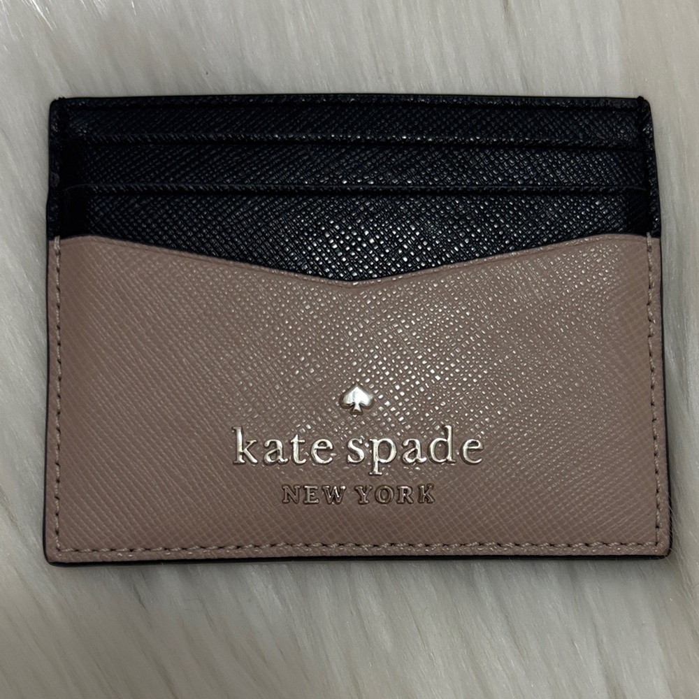 Kate Spade Two-Tone Black & Taupe Cardholder